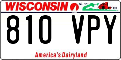 WI license plate 810VPY