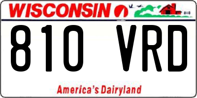 WI license plate 810VRD