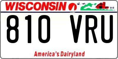 WI license plate 810VRU