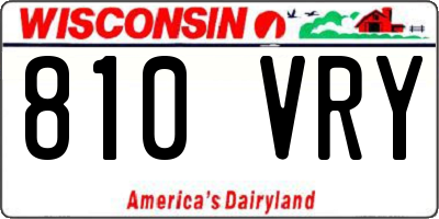 WI license plate 810VRY