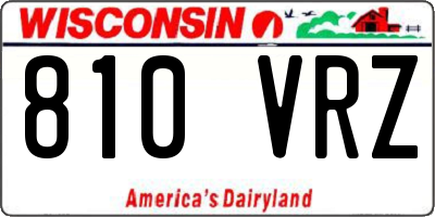 WI license plate 810VRZ