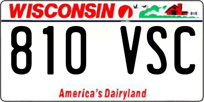 WI license plate 810VSC