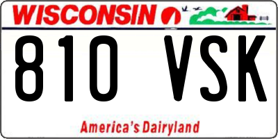 WI license plate 810VSK