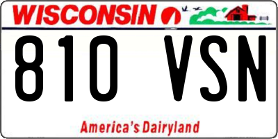 WI license plate 810VSN