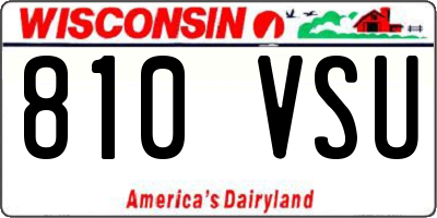 WI license plate 810VSU
