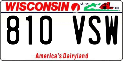 WI license plate 810VSW