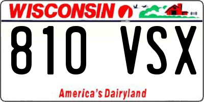 WI license plate 810VSX