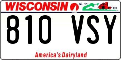 WI license plate 810VSY