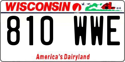 WI license plate 810WWE