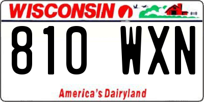 WI license plate 810WXN