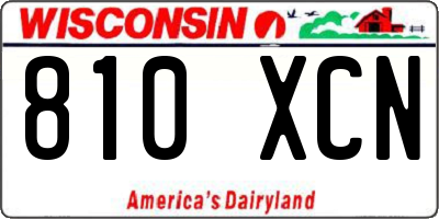 WI license plate 810XCN