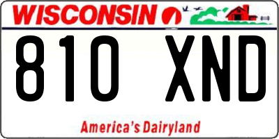 WI license plate 810XND