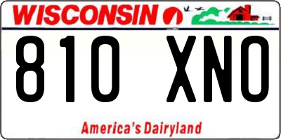 WI license plate 810XNO