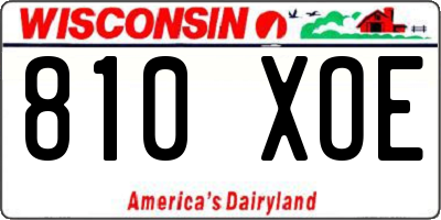 WI license plate 810XOE