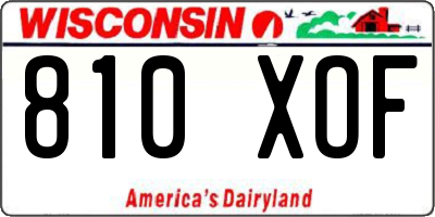 WI license plate 810XOF