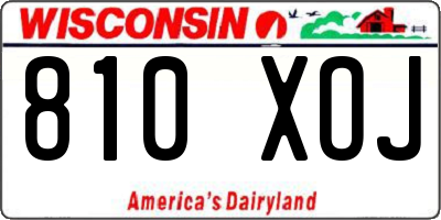 WI license plate 810XOJ
