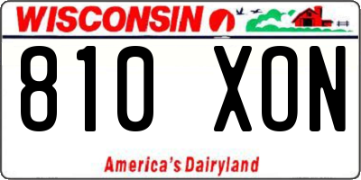 WI license plate 810XON
