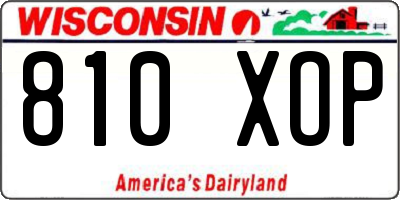 WI license plate 810XOP