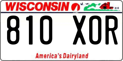 WI license plate 810XOR