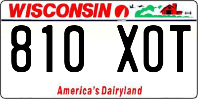 WI license plate 810XOT