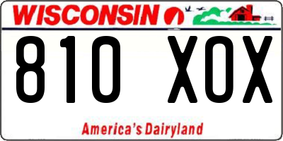 WI license plate 810XOX