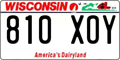 WI license plate 810XOY