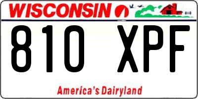 WI license plate 810XPF