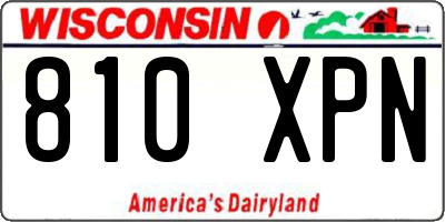 WI license plate 810XPN