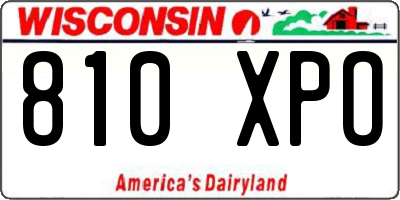 WI license plate 810XPO