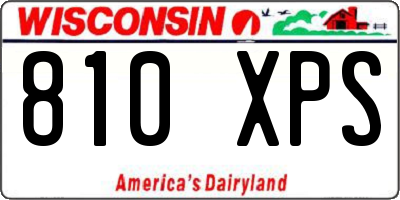 WI license plate 810XPS