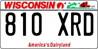 WI license plate 810XRD