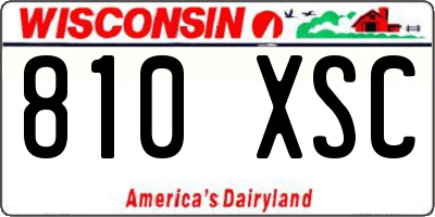 WI license plate 810XSC
