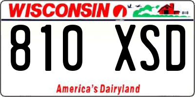 WI license plate 810XSD