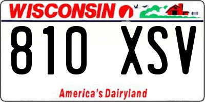 WI license plate 810XSV