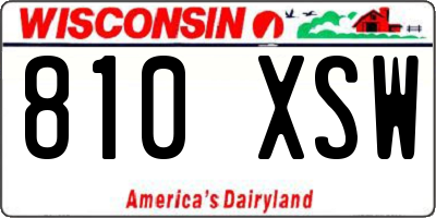WI license plate 810XSW