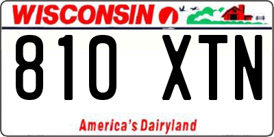 WI license plate 810XTN
