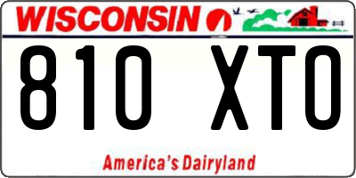 WI license plate 810XTO