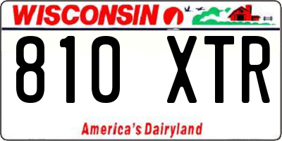 WI license plate 810XTR