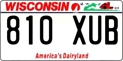 WI license plate 810XUB