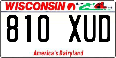 WI license plate 810XUD