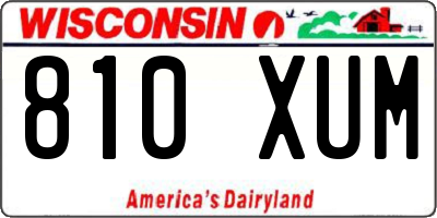WI license plate 810XUM