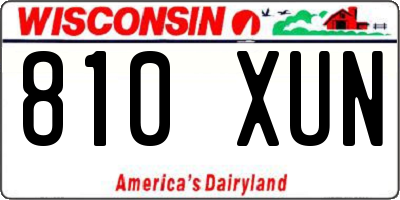 WI license plate 810XUN