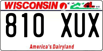 WI license plate 810XUX