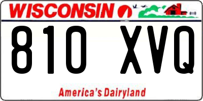 WI license plate 810XVQ