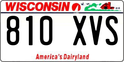 WI license plate 810XVS