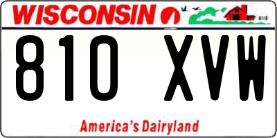 WI license plate 810XVW