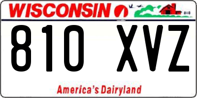 WI license plate 810XVZ