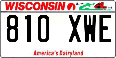 WI license plate 810XWE