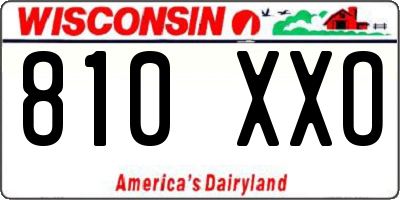 WI license plate 810XXO