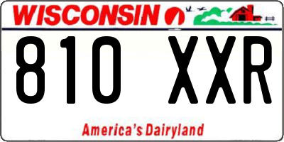 WI license plate 810XXR